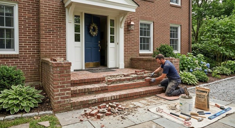 Brick Steps Repair in Bucks County, PA