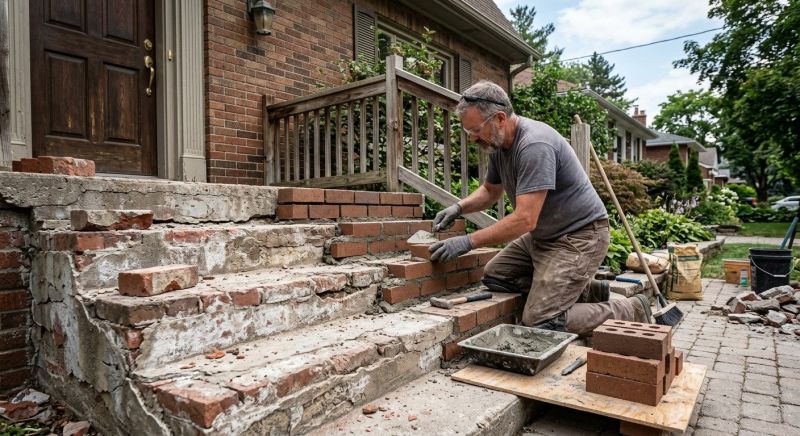 Brick Stoop Repair in Bucks County, PA
