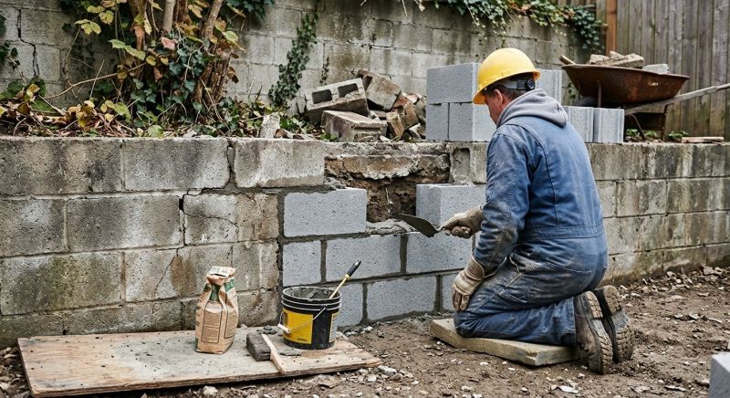 Cinder Block Wall Repair in Ambler, PA