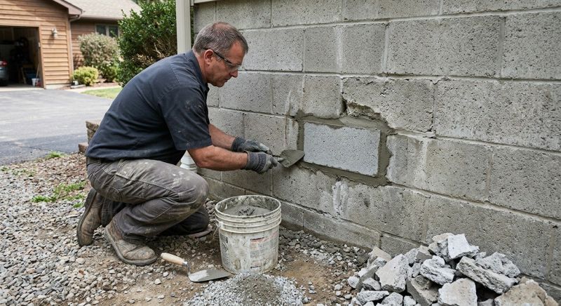 Cinder Block Wall Repair in Cheltenham, PA