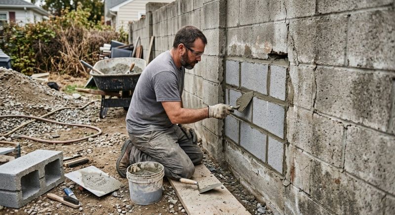 Cinder Block Wall Repair in Willow Grove, PA