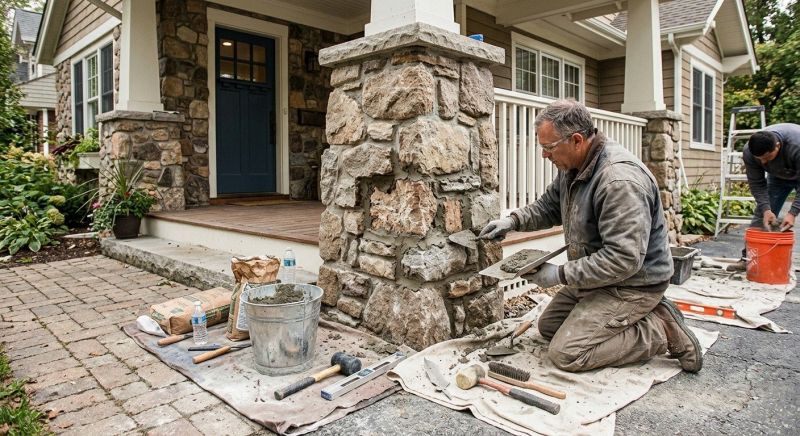 Stone Column Repair in Bucks County, PA