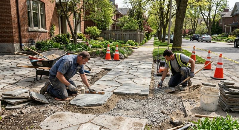 Stone Walkway Repair in Bucks County, PA