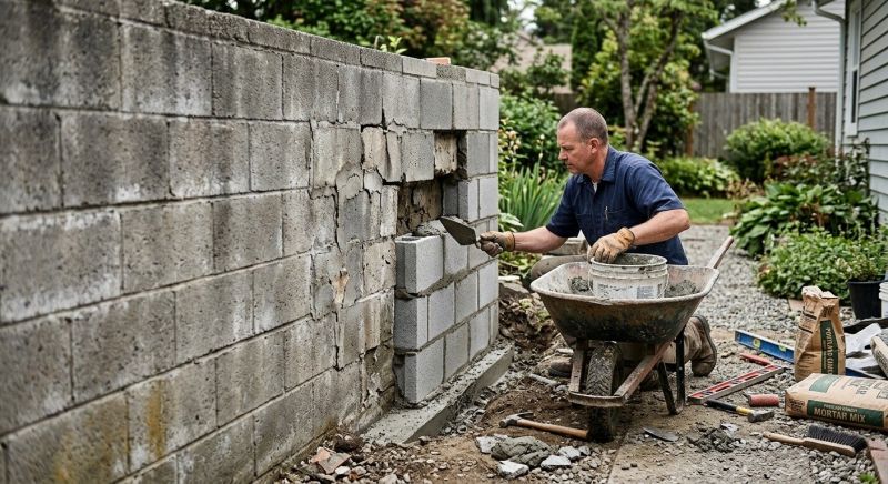 Cinder Block Wall Repair in Camden County, NJ